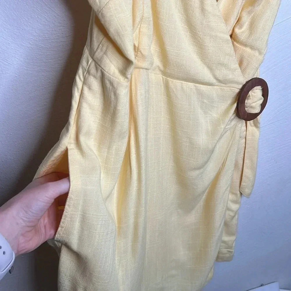 Lspace Blake Wrap Yellow Dress Size M - Picture 7 of 10